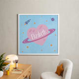 "Planet Heart" - Personalized Art Print in Cotton Candy by Heather Schertzer - In a Room