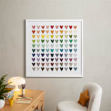 "Paper Hearts" - Art Print in Rainbow by InkDot - In a Room