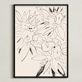"Azalea en Noir" - Art Print in Ink by Catilustre - Framed