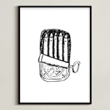 "Packed Like Sardines" - Art Print in Ink by Annie Montgomery - Framed