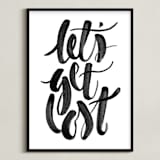 "Let's Get Lost" - Art Print in Painted Black by Sam Dubeau - Framed
