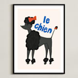 "French Dog" - Art Print in Charcoal by Morgan Kendall - Framed