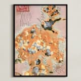 "Last Letter" - Art Print in tangerine orange by raven erebus - Framed