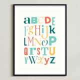 "Mix it up Alphabet" - Art Print in Emerald Green by Stephanie Strouse - Framed