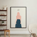 "From Where I Stand" - Art Print in Indigo by Field and Sky - In a Room