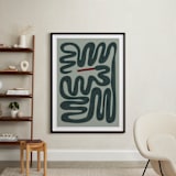 "Squiggly Snake" - Art Print in Cactus by Jenna Holcomb - In a Room