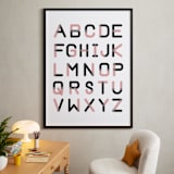 "Color Font Alphabet" - Art Print in Rose Gold by Erica Marquis - In a Room