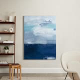 "Weight of Indigo Water" - Art Print in Indigo Blue by AlisonJerry - In a Room
