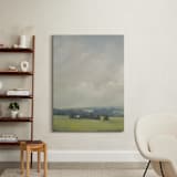 "Rosy Tomorrow I" - Art Print in Grey Blue by Stephanie Goos Johnson - In a Room