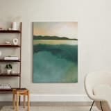 "Tranquil Harbor" - Art Print in Tranquil Green by AlisonJerry - In a Room