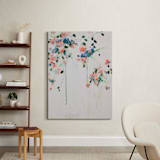 "Cascade" - Art Print in Coral by Sonal Nathwani - In a Room