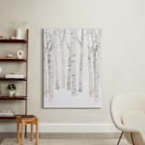 "Birch Woods in Winter" - Art Print in Ivory by Shannon Chen of Four Wet Feet Studio - In a Room