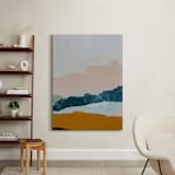 "Moving Mountains I" - Art Print in River Blue by Kayla King - In a Room