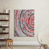 "Fire Ripple Drop" - Art Print in red by Holly Royval - In a Room