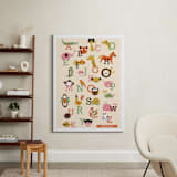 "Animal A to Z" - Personalized Art Print in Vermillion by Anais Lee - In a Room