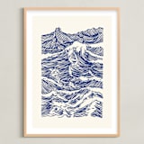 "Catch A Wave" - Art Print in Ultramarine by Kym Fulmer - Framed