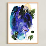 "Swimming" - Art Print in Blue-Violet by Ariel Scholten - Framed