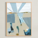 "Rays" - Art Print in Beige by Karyn Denten - Framed