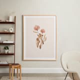 "Bear with Flowers" - Art Print in Tan by Vivian Yiwing - In a Room