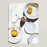 "Flatlay Lemon Study" - Art Print in Bright White by Kinga Subject - Unframed
