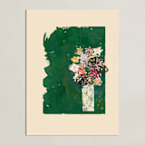 "Bouquet against painted green background" - Art Print in Green Bouquet by Bethania Lima - Unframed