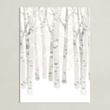 "Birch Woods in Winter" - Art Print in Ivory by Shannon Chen of Four Wet Feet Studio - Unframed
