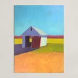 "Pumpkin Shed" - Art Print in Orange Gold by Carol C. Young - Unframed