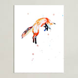 "Fox Jump" - Art Print in white by Isobel James - Unframed