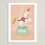 "Circus Pony" - Personalized Art Print in Cotton Candy by Jody Wody - Unframed
