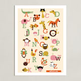 "Animal A to Z" - Personalized Art Print in Vermillion by Anais Lee - Unframed