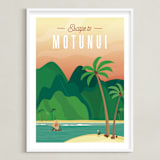 "Escape to Motunui" - Art Print in Sunset by Erica Krystek - Framed