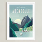 "Visit Arendelle" - Art Print in Glacier by Erica Krystek - Framed
