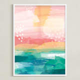 "New Day" - Art Print in Teal by Jess Phoenix - Framed