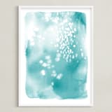 "Swim" - Art Print in Aqua by Julie Song Ink - Framed
