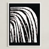 "Waterfall" - Art Print in Charcoal by Leanne Friedberg - Framed