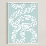 "River of Dots" - Art Print in light blue by Jorey Hurley - Framed