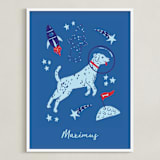 "Space Pup" - Personalized Art Print in Celestial by Kristin Mastoras - Framed