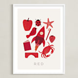 "Ten Red Things" - Art Print in Red by Ana Peake - Framed