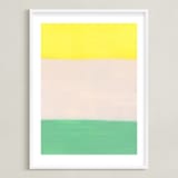 "Color Blocks" - Art Print in Yellow Green by Yaling Hou Suzuki - Framed