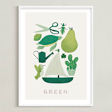 "Ten Green Things" - Art Print in Green by Ana Peake - Framed