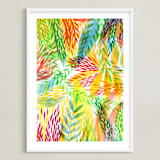 "Tropical" - Art Print in Sunny yellow by Alexandra Dzh - Framed