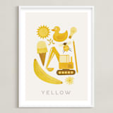"Ten Yellow Things" - Art Print in Yellow by Ana Peake - Framed