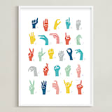 "American Sign Language ABCs" - Art Print in Rainbow by Jessie Steury - Framed