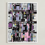 "Lavender City" - Art Print in Lavender by Jan Shepherd - Framed