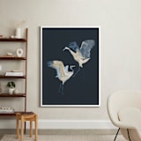 "Crane dance" - Art Print in Moody blue by Nina Leth - In a Room