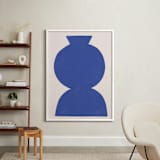 "Ceramic Vase Still Life" - Art Print in Brave Blue by Roseanne Kenny - In a Room