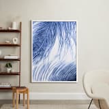 "Fine Feathered I" - Art Print in Midnight Blue by Debra Pruskowski - In a Room