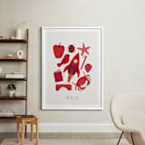"Ten Red Things" - Art Print in Red by Ana Peake - In a Room