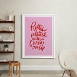 "Cherry on Top" - Art Print in Bubble Gum by Inkblot Design - In a Room