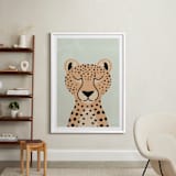 "Cheetah" - Art Print in Dry Grass by 2birdstone - In a Room